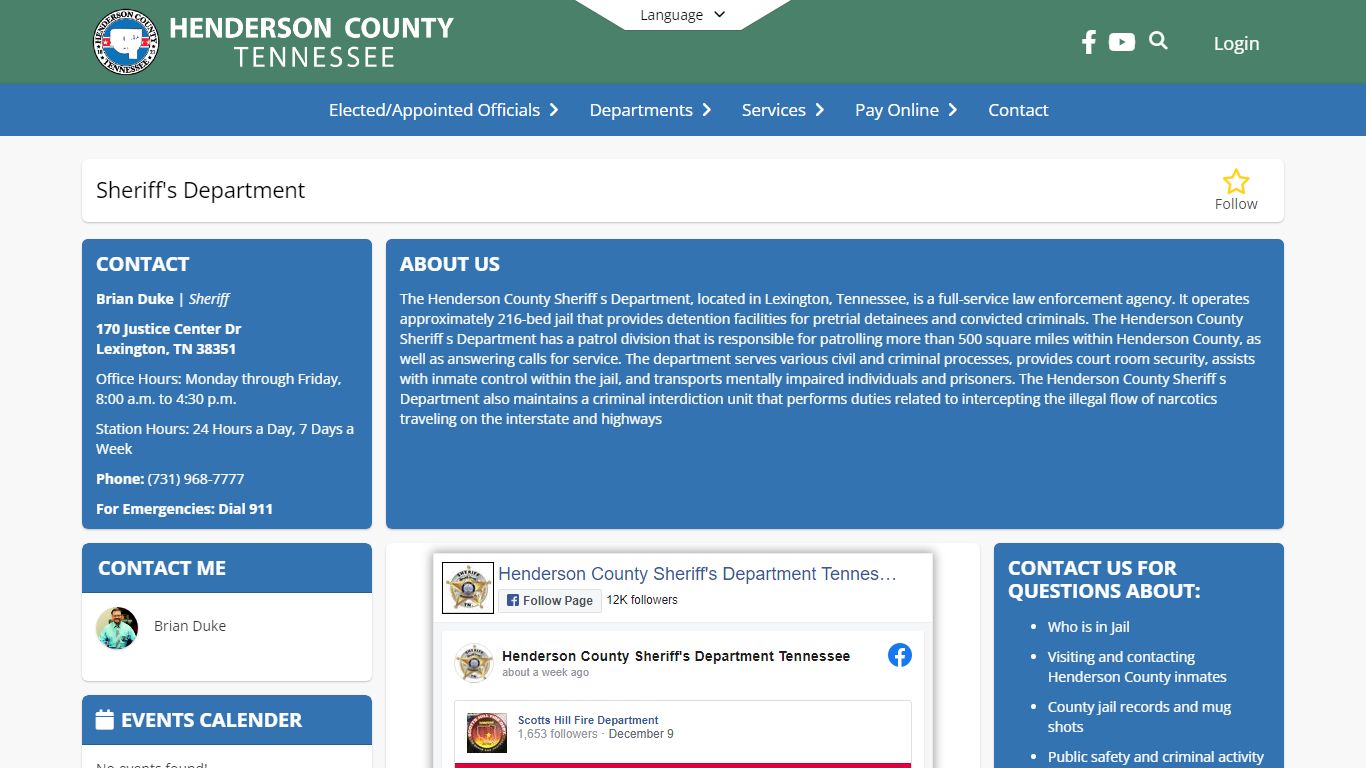 Sheriff's Department - Henderson County Tennessee